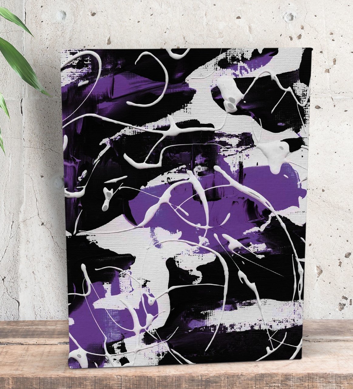 BK Gift When Purple Is The Answer Tasarımlı Dekoratif Mini Kanvas Tablo 15x20cm-1