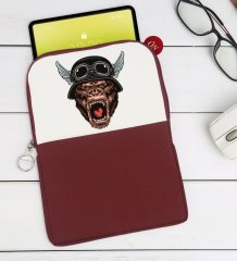 BK Gift Goril Tasarımlı Taşınabilir Koruyucu Tablet Kılıfı & Organizer Çanta - Bordo-1