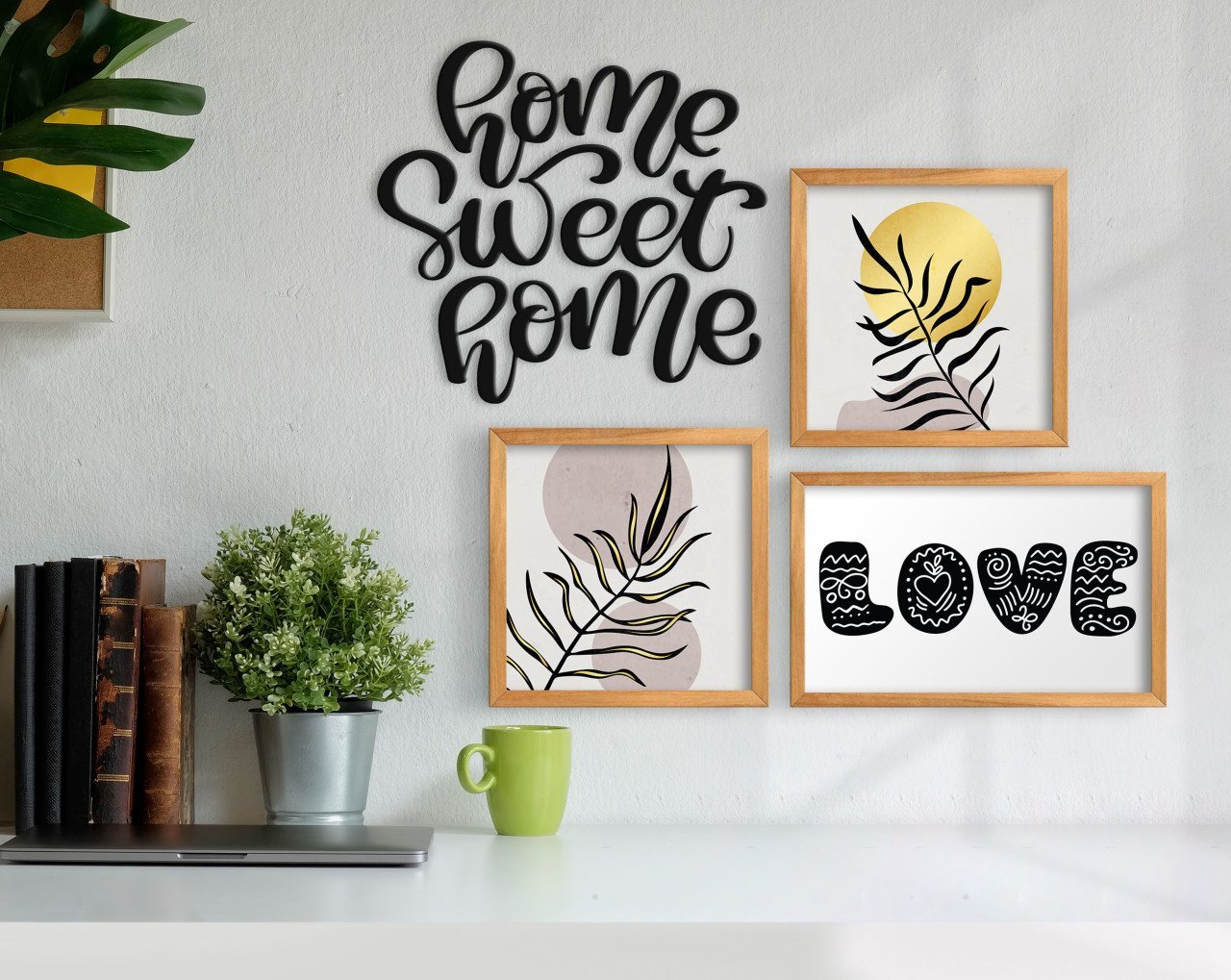 BK Home Dekoratif 3’lü Retro Ahşap Tablo ve Konsept Duvar Dekoru-3