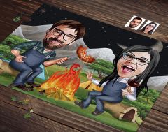 BK Gift Kişiye Özel Sevgililer Karikatürlü 1000 Parça Profesyonel Puzzle-28