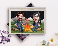 BK Gift Kişiye Özel Sevgililer Karikatürlü 1000 Parça Profesyonel Puzzle-28