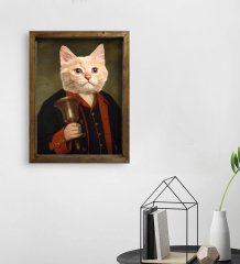 Evcil Dostlara Özel Portre Doğal Masif Ahşap Çerçeveli Tablo 45x65cm-9