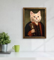 Evcil Dostlara Özel Portre Doğal Masif Ahşap Çerçeveli Tablo 45x65cm-9