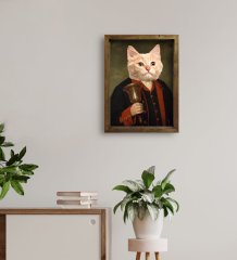 Evcil Dostlara Özel Portre Doğal Masif Ahşap Çerçeveli Tablo 45x65cm-9