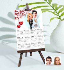 BK Gift Kişiye Özel 15x21 cm Fotoğraf Kartlı Sevgililer Karikatürlü Şövaleli 2023 Takvim -16