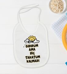 BK Kids Takatum Kalmadi Tasarımlı Beyaz Bebek Body Zıbın ve Mama Önlüğü Hediye Seti-1