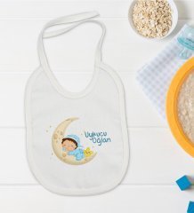 BK Kids Uykucu Oğlan Tasarımlı Bebek Mama Önlüğü - Model 1