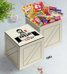Kişiye Özel Eczacı Ahşap Kutuda Nostaljik Lezzetler Hediye Seti-5