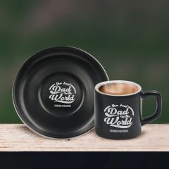 BK Gift Kişiye Özel Dad Tasarımlı Siyah Renk Türk Kahvesi Fincanı-7, Arkadaşa Hediye, Sevgiliye Hediye, Yıl Dönümü Hediyesi