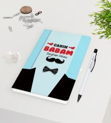 Kişiye Özel Canım Babam Tasarımlı Beyaz Defter Kalem Seti - Model 5