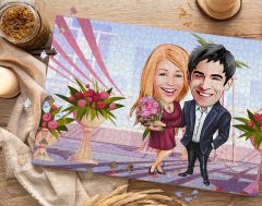 BK Gift Kişiye Özel Sevgililer Karikatürlü 1000 Parça Profesyonel Puzzle-27