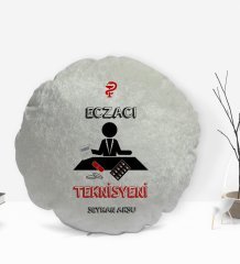 Kişiye Özel İsimli Eczacı Teknisyeni Tasarımlı Dekoratif Kırlent Yastık-3