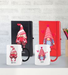 BK Gift Kişiye Özel Sevgili Temalı 2’li Defter Kupa Hediye Seti, Sevgiliye Hediye, Sevgililer Günü Hediyesi-2