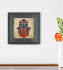 BK Gift Fatma'nın Eli Tasarımlı Ahşap Çerçeveli Taş Duvar Dekoru-4