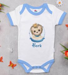 BK Kids Kişiye Özel İsimli 5 Parça Mavi Bebek Body Zıbın ve Battaniye Hediye Seti, Yeni Doğan Bebek Giyim Hediyesi-2