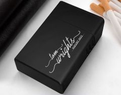 BK Gift Kişiye Özel İsimli Tarihli Siyah Metal Sigara Tabakası-10, Arkadaşa Hediye, Babaya Hediye, Metal Sigara Kutusu