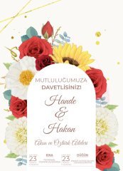 Kişiye Özel Klasik Bitmeyen Düğün Davetiyesi Model 15