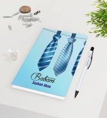 Kişiye Özel Canım Babam Tasarımlı Beyaz Defter Kalem Seti - Model 4