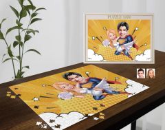 BK Gift Kişiye Özel Sevgililer Karikatürlü 1000 Parça Profesyonel Puzzle-26