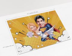 BK Gift Kişiye Özel Sevgililer Karikatürlü 1000 Parça Profesyonel Puzzle-26