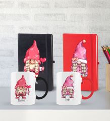 BK Gift Kişiye Özel Sevgili Temalı 2’li Defter Kupa Hediye Seti, Sevgiliye Hediye, Sevgililer Günü Hediyesi