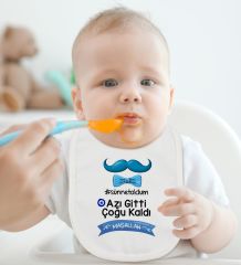 BK Kids Sünnet Tasarımlı Beyaz Bebek Body Zıbın ve Mama Önlüğü Hediye Seti-7