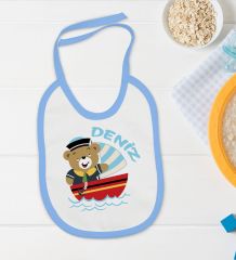 BK Kids Kişiye Özel İsimli 5 Parça Mavi Bebek Body Zıbın ve Battaniye Hediye Seti, Yeni Doğan Bebek Giyim Hediyesi-1