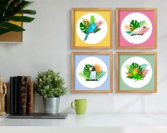 BK Home Dekoratif 4’lü Retro Ahşap Tablo-6