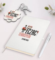 Kişiye Özel Eczacı Teknisyeni Beyaz Defter Kalem ve Anahtarlık Hediye Seti-1