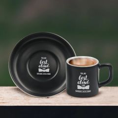BK Gift Kişiye Özel Dad Tasarımlı Siyah Renk Türk Kahvesi Fincanı-4, Arkadaşa Hediye, Sevgiliye Hediye, Yıl Dönümü Hediyesi