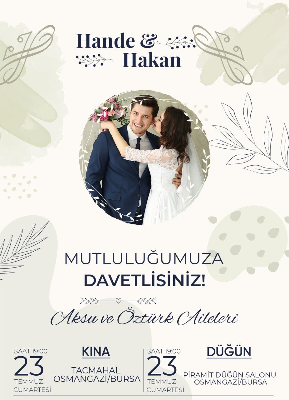 Kişiye Özel Fotoğraflı Bitmeyen Düğün Davetiyesi Model 103