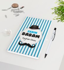 Kişiye Özel Canım Babam Tasarımlı Beyaz Defter Kalem Seti - Model 3