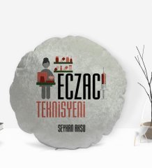 Kişiye Özel İsimli Eczacı Teknisyeni Tasarımlı Dekoratif Kırlent Yastık-1