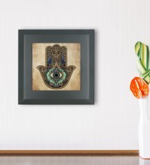 BK Gift Fatma'nın Eli Tasarımlı Ahşap Çerçeveli Taş Duvar Dekoru-2