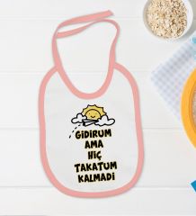 BK Kids Takatum Kalmadi Tasarımlı Pembe Bebek Body Zıbın ve Mama Önlüğü Hediye Seti-1