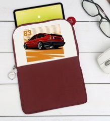 BK Gift Drift Car Tasarımlı Taşınabilir Koruyucu Tablet Kılıfı & Organizer Çanta - Bordo-1