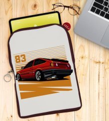 BK Gift Drift Car Tasarımlı Taşınabilir Koruyucu Tablet Kılıfı & Organizer Çanta - Bordo-1