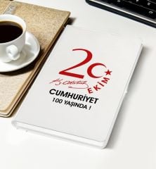 BK Gift 29 Ekim Temalı Beyaz Defter-3, Arkadaşa Hediye , 29 Ekim Hediyesi, 100.Yıl Hediyesi