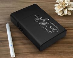 BK Gift Kişiye Özel İsimli Tarihli Siyah Metal Sigara Tabakası-8, Arkadaşa Hediye, Babaya Hediye, Metal Sigara Kutusu