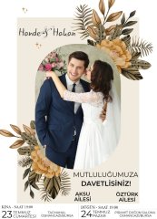 Kişiye Özel Fotoğraflı Bitmeyen Düğün Davetiyesi Model 102