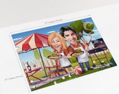 BK Gift Kişiye Özel Sevgililer Karikatürlü 1000 Parça Profesyonel Puzzle-24