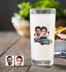 Kişiye Özel Kankalar Karikatürlü Rakı Bardağı-1