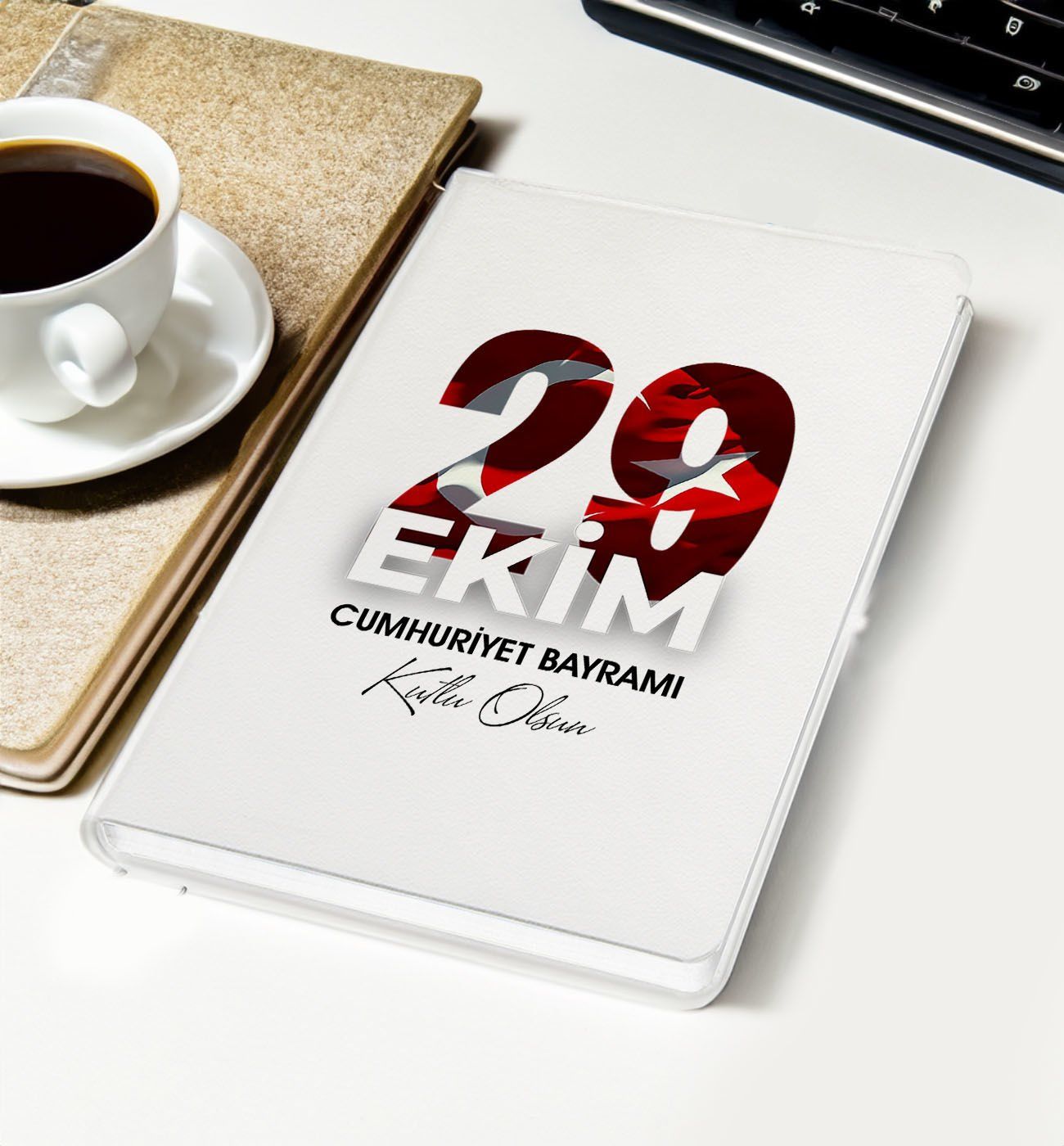 BK Gift 29 Ekim Temalı Beyaz Defter-2, Arkadaşa Hediye , 29 Ekim Hediyesi, 100.Yıl Hediyesi