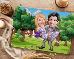 BK Gift Kişiye Özel Sevgililer Karikatürlü 1000 Parça Profesyonel Puzzle-23
