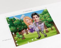 BK Gift Kişiye Özel Sevgililer Karikatürlü 1000 Parça Profesyonel Puzzle-23