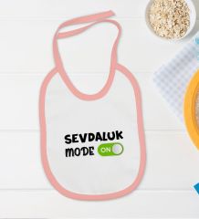 BK Kids Sevdaluk Mode Tasarımlı Pembe Bebek Body Zıbın ve Mama Önlüğü Hediye Seti-1