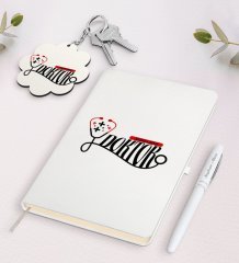 Kişiye Özel Doktor Beyaz Defter Kalem ve Anahtarlık Hediye Seti-13