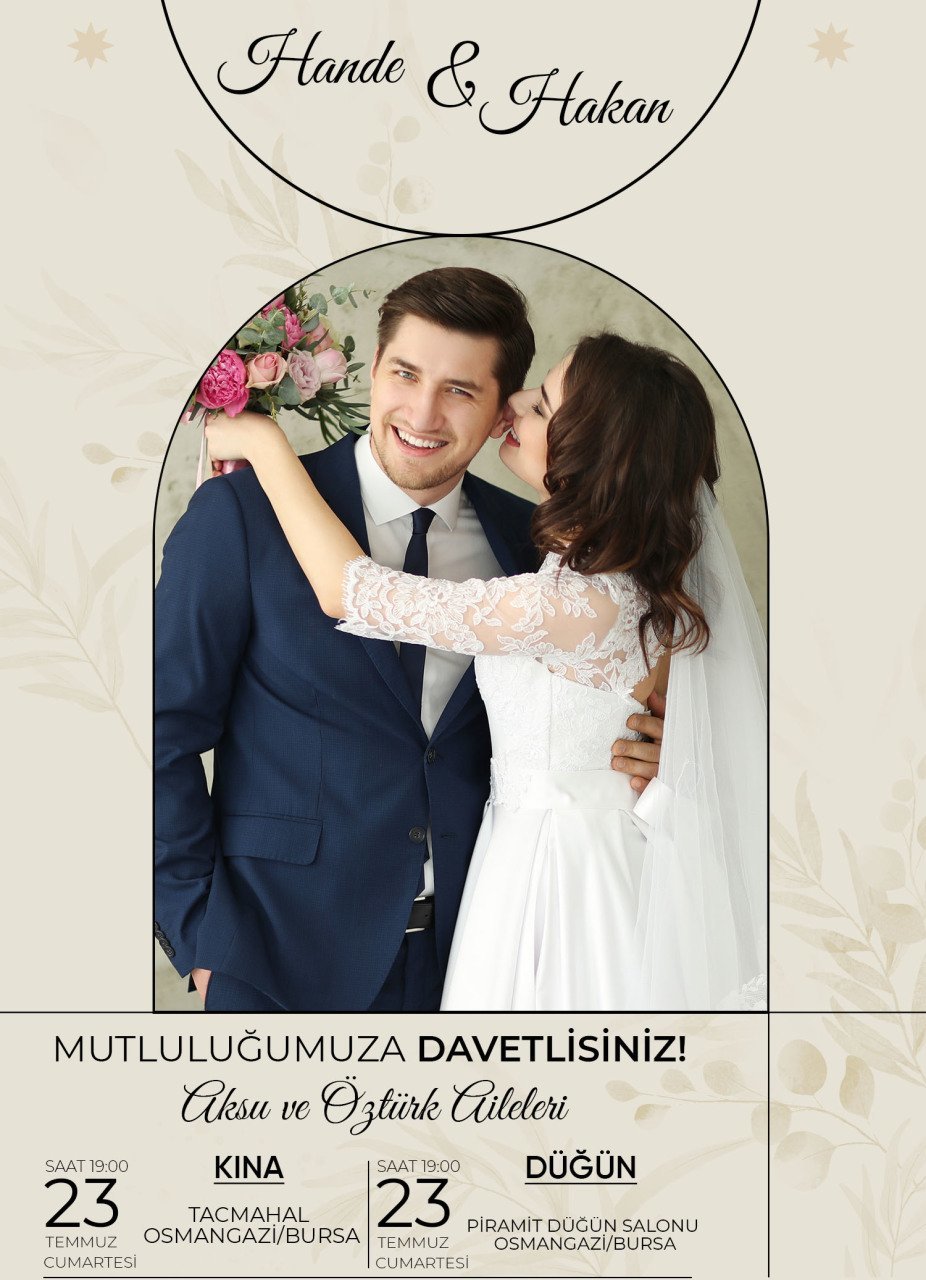 Kişiye Özel Fotoğraflı Bitmeyen Düğün Davetiyesi Model 100