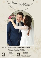 Kişiye Özel Fotoğraflı Bitmeyen Düğün Davetiyesi Model 100