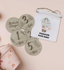 BK Kids Kişiye Özel Kırmızı Hastane Çıkışı,Bebek Anı Kartı,Yeni Doğan Bebek Giyim Hediyesi,9 Parça Bebek Hediye Seti-2